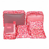 Mihawk  6Pcs/set Portable Packing Cube Travel Bags Women Clothes Cosmetic Sorting Storage Pouch