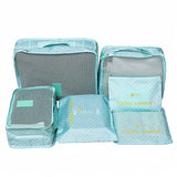 Mihawk 6Pcs/set Portable Travel Bags Large Capacity Packing Cube Clothing Underwear Sorting