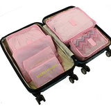 Mihawk 6Pcs/set Portable Travel Bags Large Capacity Packing Cube Clothing Underwear Sorting