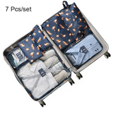 Mihawk 7 Pcs/Set Portable Travel Bags Durable Oxford Packing Clothes Shoe Sorting Luggage Zipper