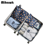Mihawk 7 Pcs/Set Portable Travel Bags Durable Oxford Packing Clothes Shoe Sorting Luggage Zipper