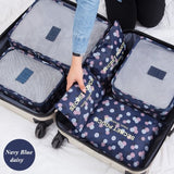 New 6pcs/set Women Travel Storage Bag Case High Capacity Luggage Clothes Tidy Suitcase Organizer