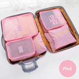 New 6pcs/set Women Travel Storage Bag Case High Capacity Luggage Clothes Tidy Suitcase Organizer