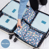 New 6pcs/set Women Travel Storage Bag Case High Capacity Luggage Clothes Tidy Suitcase Organizer