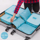 New 6pcs/set Women Travel Storage Bag Case High Capacity Luggage Clothes Tidy Suitcase Organizer