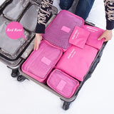 New 6pcs/set Women Travel Storage Bag Case High Capacity Luggage Clothes Tidy Suitcase Organizer