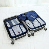 New Arrival 7pcs Travel Make Up Organizer Bag Set Multifunction Clothing Luggage Traveling