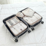 New Arrival 7pcs Travel Make Up Organizer Bag Set Multifunction Clothing Luggage Traveling