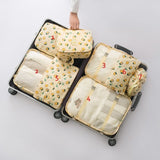 New Arrival 7pcs Travel Make Up Organizer Bag Set Multifunction Clothing Luggage Traveling