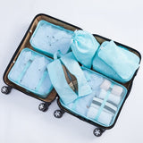 New Arrival 7pcs Travel Make Up Organizer Bag Set Multifunction Clothing Luggage Traveling