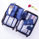 New Arrival 7pcs Travel Make Up Organizer Bag Set Multifunction Clothing Luggage Traveling