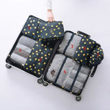 New Arrival 7pcs Travel Make Up Organizer Bag Set Multifunction Clothing Luggage Traveling