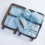 New Arrival 7pcs Travel Make Up Organizer Bag Set Multifunction Clothing Luggage Traveling