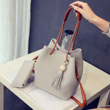 New Simple women small handbag girl Leisure Retro tassel tote bag high quality ladies shoulder
