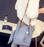 New Simple women small handbag girl Leisure Retro tassel tote bag high quality ladies shoulder