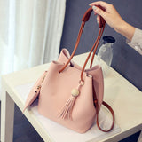 New Simple women small handbag girl Leisure Retro tassel tote bag high quality ladies shoulder