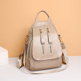 Women's Backpack PU Soft Leather Texture Casual Lightweight Shoulder Travel Bag Fashionable Simple Retro Commuter Bag