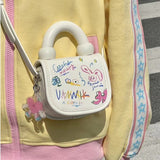 Mini cute foreign cartoon graffiti bag girl 0 spring/summer new Korean version student crossbody bag tote bag tide