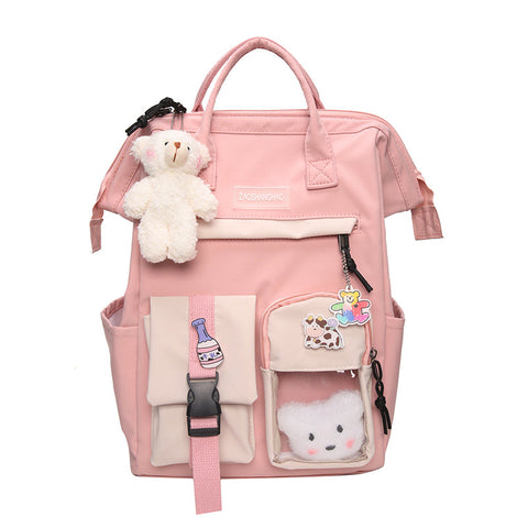 Twice shoulders female 2021 new Korean version of the large capacity backpack cute salon campus style student bag one generation