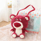 Cartoon Cute Strawberry Bear Plush Doll Messenger Bag Student Mobile Phone Shoulder Bag Doll Satchel Bag Backpack