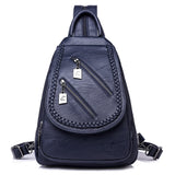new versatile large capacity soft leather student backpack, outdoor travel backpack, women's bag
