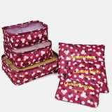 Packing Cubes 6 pcs/Set Travel Bag luggage bad Organizer Suitcase Home Wardrobe closet cupboard