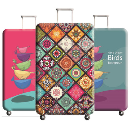 Peacock Pattern Travel Accessories Luggage Cover Suitcase Protection Baggage Dust Cover Stretch
