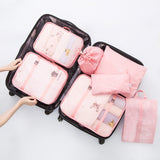Personality 7PCS/Set High Quality Travel accessories kit Mesh storage Packing Cube for Clothing