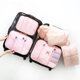 Personality 7PCS/Set High Quality Travel accessories kit Mesh storage Packing Cube for Clothing