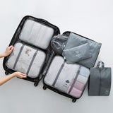Personality 7PCS/Set High Quality Travel accessories kit Mesh storage Packing Cube for Clothing