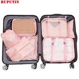 RUPUTIN 7PCS/Set Travel Mesh Bag In Suitcase Luggage Organizer Packing Cube High Quality Clothes