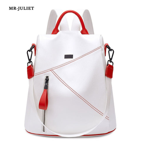 MR·JULIET 2022 New Simple Fashion Multi-color Versatile Soft Leather Large-capacity Backpack Travel Bag