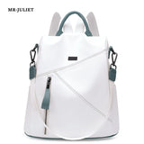 MR·JULIET 2022 New Simple Fashion Multi-color Versatile Soft Leather Large-capacity Backpack Travel Bag