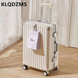 KLQDZMS Multifunctional Aluminum Frame Trolley Case - Large Capacity Suitcase (20"-28")