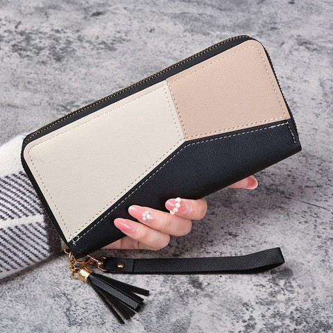 Fashion Zipper Wallets Womens Long Purses Handbags Coin Purse Cards Holder PU Leather Billfold Wallet