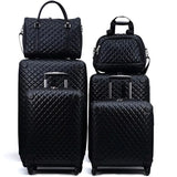 Business Trolley Case Travel Shoulder Handbag 4-Wheeled Suitcase Women Luggage PU Leather Plaid Storage Bag Baggage Cosmetic Box