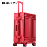 KLQDZMS Carry-on Luggage 29 Inches All Aluminum Magnesium Alloy Trolley Case 20 "Men's Boarding Box 24 "26 Cabin Suitcase