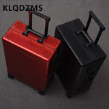 KLQDZMS 20"24"26"28" Inch Multifunctional All-Metal Aluminum-Magnesium Alloy Suitcase Unisex Cabin Lightweight Carry-On Luggage