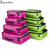Soperwillton Travel Totes Packing Cubes Travel Bags Set 4 Pieces 8 Pieces Travel Luggage Bag