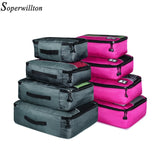 Soperwillton Travel Totes Packing Cubes Travel Bags Set 4 Pieces 8 Pieces Travel Luggage Bag