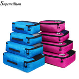 Soperwillton Travel Totes Packing Cubes Travel Bags Set 4 Pieces 8 Pieces Travel Luggage Bag