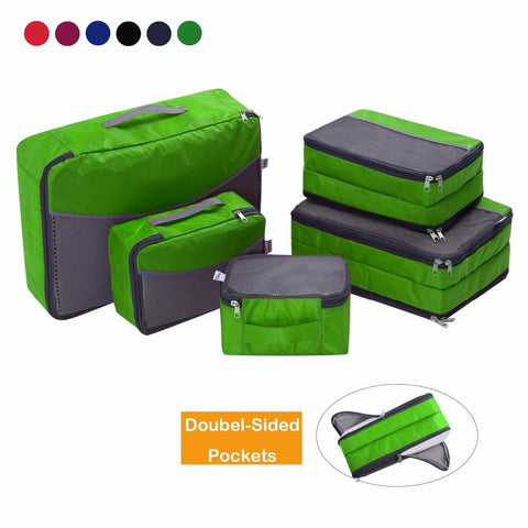 Ufine 5 Set Travel Luggage Organizer-Double Sided Carryon Lightweight Packing Cubes Storage Bags