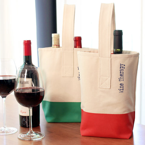 Green Wine Therapy Color Dipped Wine Tote