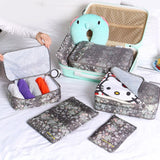 Yesello 6 Pcs/ set High Quality Oxford Mesh Cloth Travel Bag Organizer Luggage Packing Cube