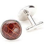 Royce Leather Genuine American Alligator Handcrafted Cufflinks 