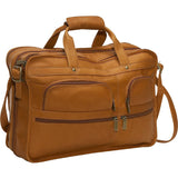 David King Multi-Pocket Expandable Leather Laptop Bag