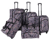 American Flyer Paisely 5 Piece Spinner Luggage Set