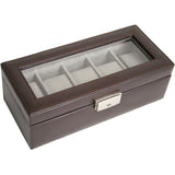 Royce Leather 5 Slot Watch Box Display Case 