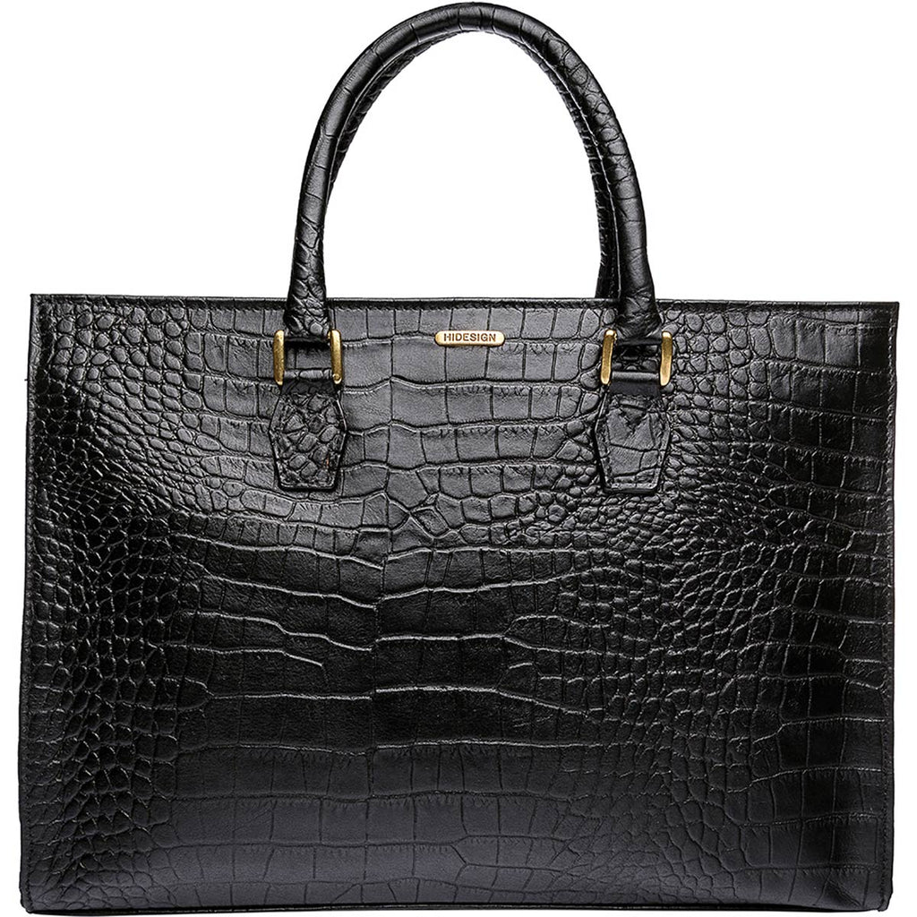 Hidesign Black Animal Textured Leather Structured Shoulder Bag Price in  India, Full Specifications & Offers | DTashion.com
