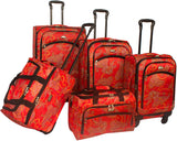 American Flyer Paisely 5 Piece Spinner Luggage Set